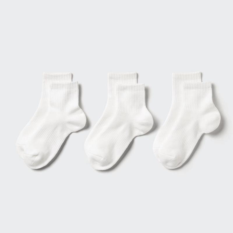 Uniqlo (Ribbed Pile, 3 Pairs) Women Socks Tights White  US |  XFVA-32501