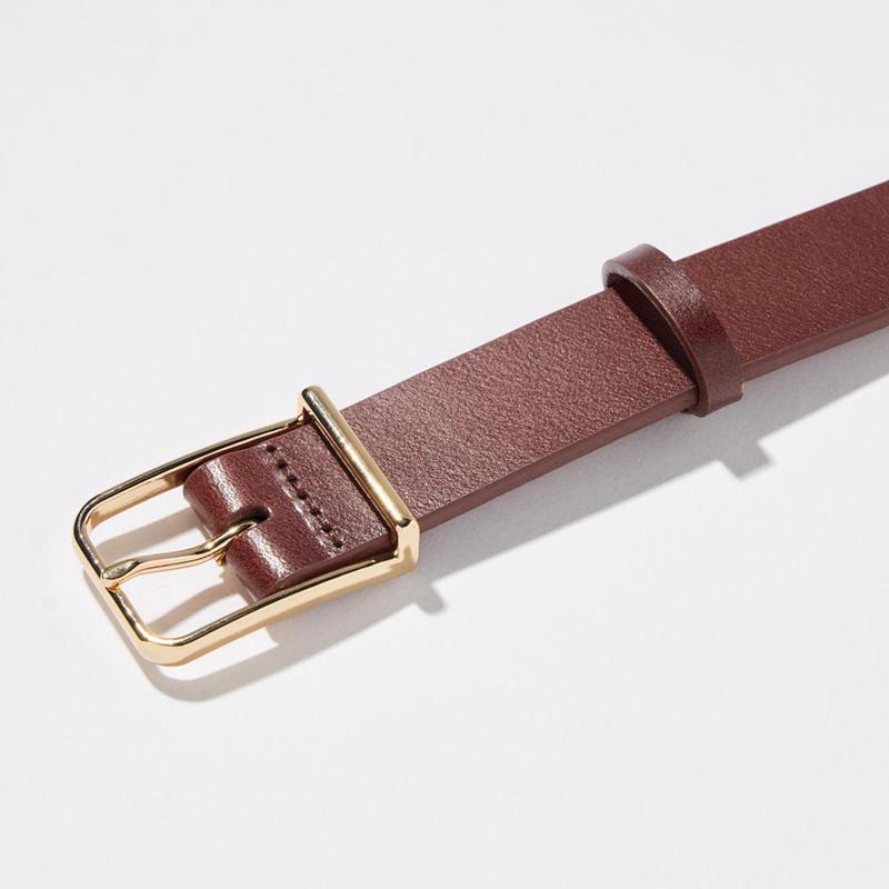 Uniqlo Rounded Square Buckle Women Belt Black  US |  IFLV-83521