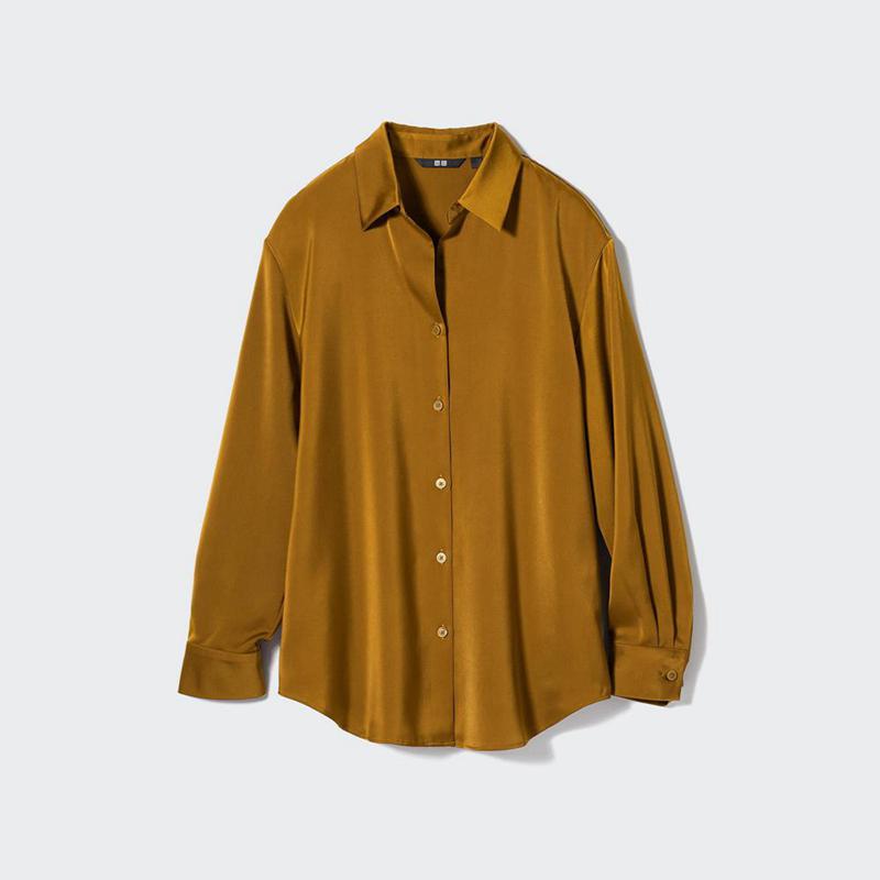 Uniqlo Satin Women Blouse Brown  US |  XHOK-86092