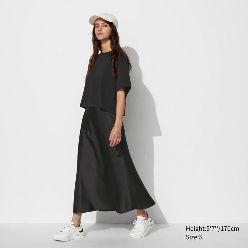 Uniqlo Satin Women Skirts Olive  US |  JZBW-25943