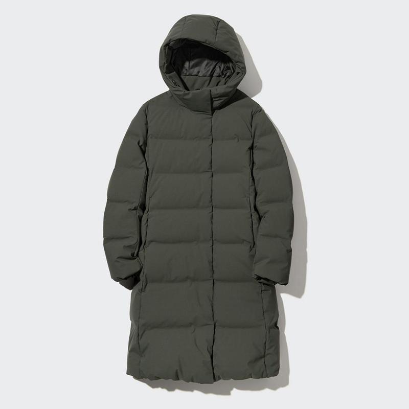 Uniqlo Seamless Down Long Women Coats Dark Green  US |  UTQN-79804