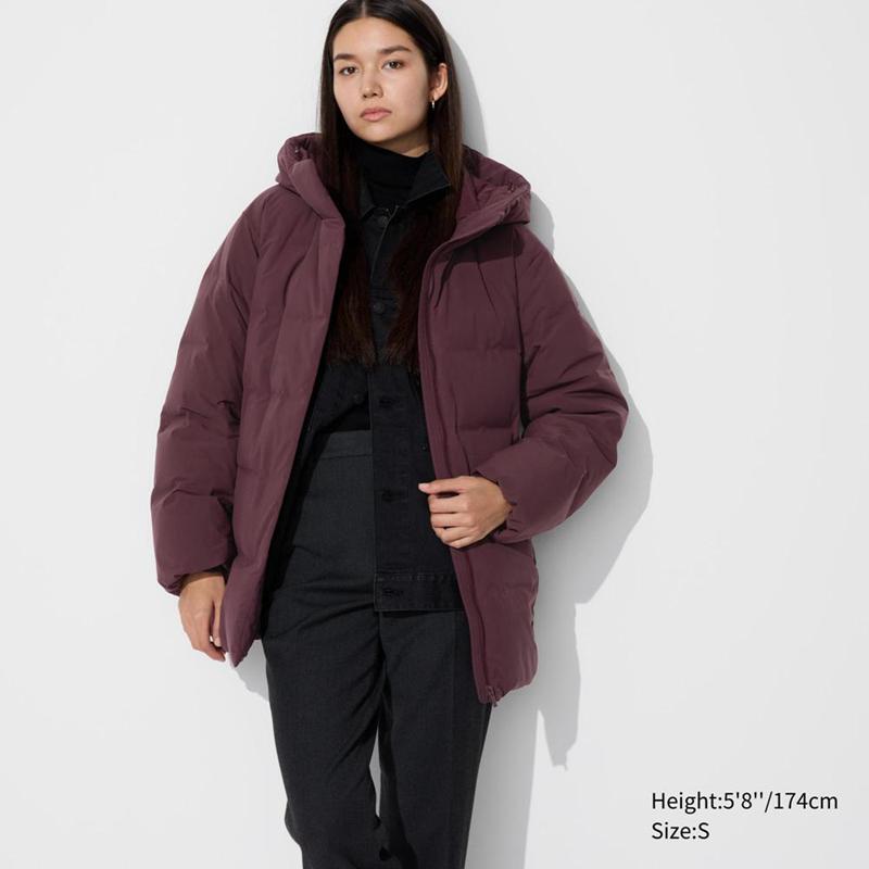 Uniqlo Seamless Down Short Women Coats Wine  US |  YMWB-69247