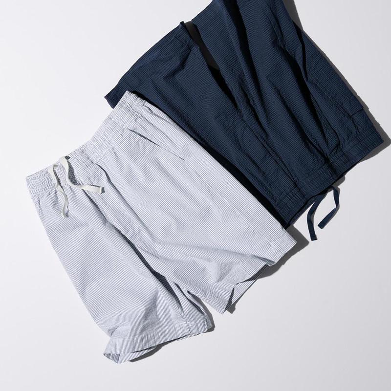 Uniqlo Seersucker Stretch Easy Men Shorts Navy  US |  YDGI-91723