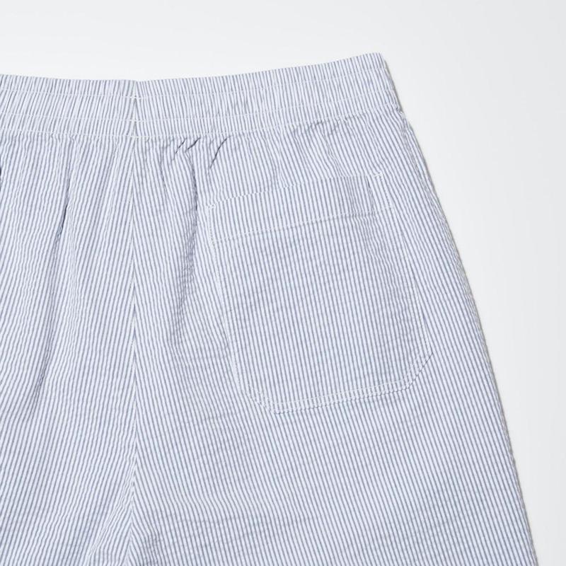 Uniqlo Seersucker Stretch Easy Men Shorts Navy  US |  YDGI-91723