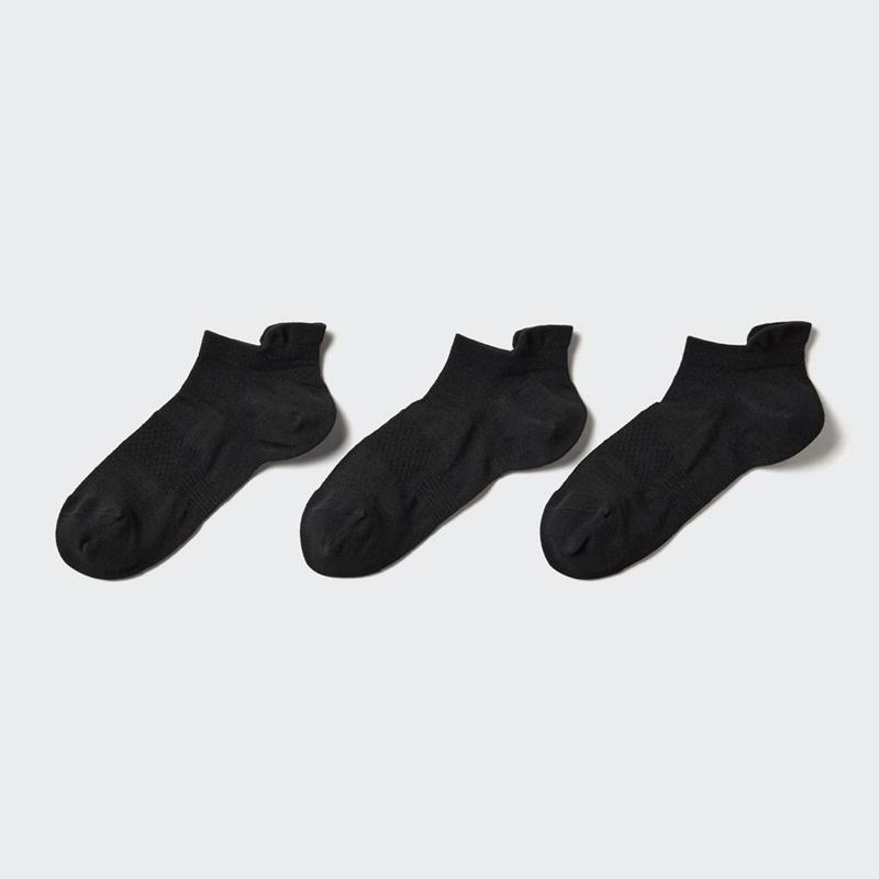 Uniqlo Short (Sports, 3 Pairs) Women Socks Tights Black  US |  ELMH-13509