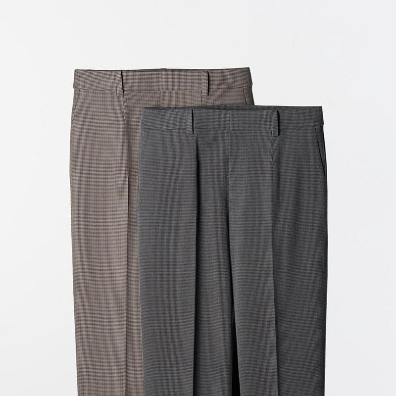 Uniqlo Smart Ankle (Check) Women Trousers Dark Grey  US |  JRDT-72169