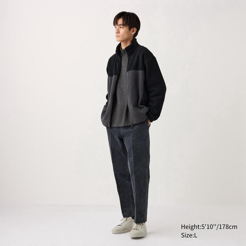 Uniqlo Smart Ankle (Corduroy) Men Trousers Dark Grey  US |  MVXO-29380