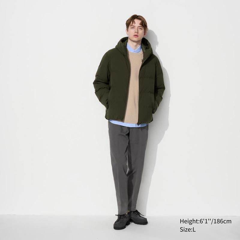 Uniqlo Smart Ankle (Cotton, Long) Men Trousers Olive  US |  JKIB-54013