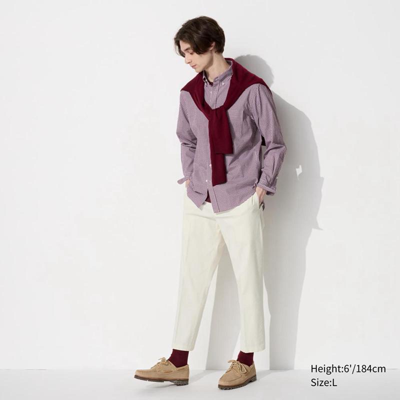 Uniqlo Smart Ankle (Cotton) Men Trousers Off White  US |  XLTY-50263