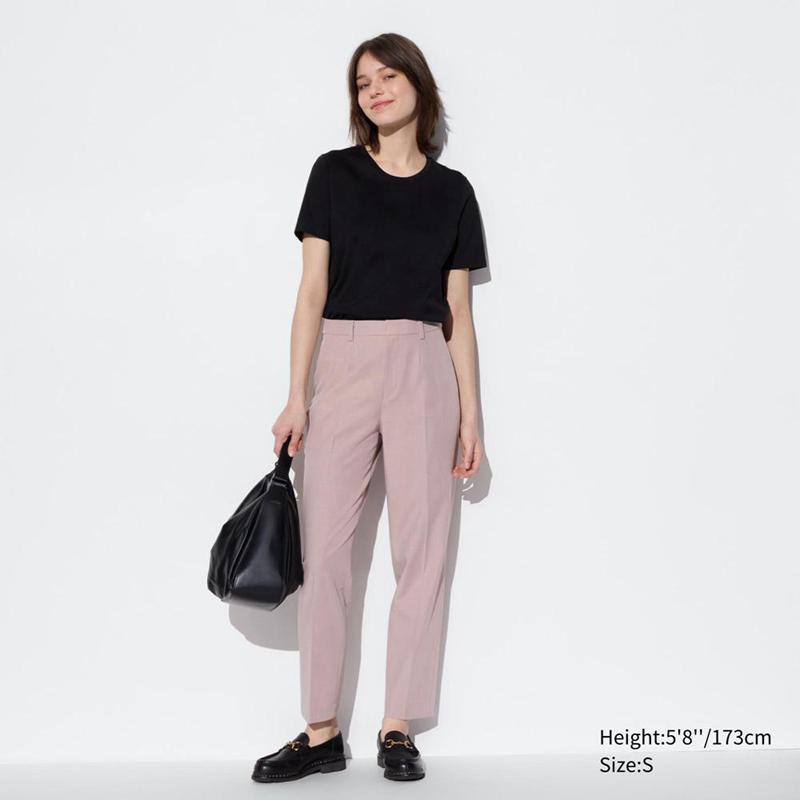 Uniqlo Smart Ankle Length (Long) Women Trousers White  US |  BKRJ-78963