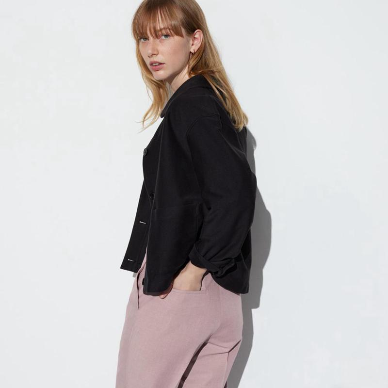 Uniqlo Smart Ankle Length (Long) Women Trousers Grey  US |  KPMZ-10594