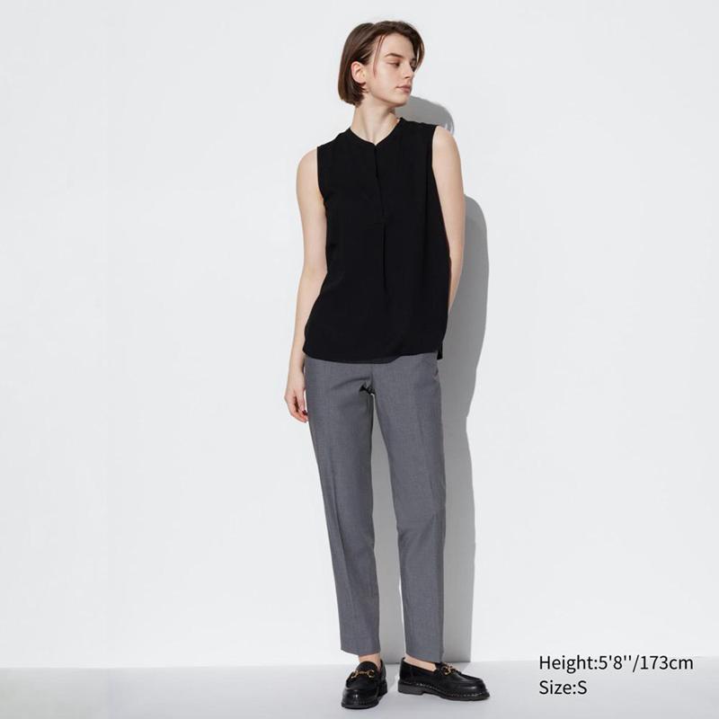 Uniqlo Smart Ankle Length (Long) Women Trousers Grey  US |  KPMZ-10594