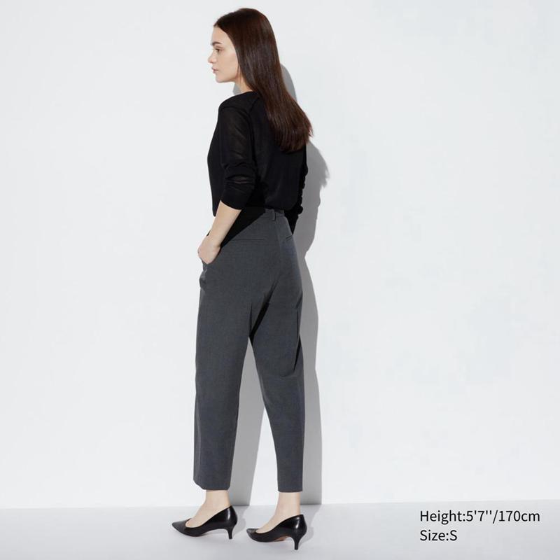 Uniqlo Smart Ankle Length Women Trousers Beige  US |  VHIN-24983