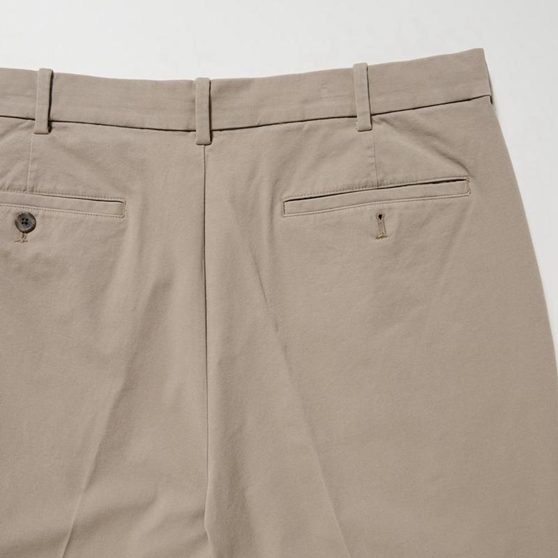 Uniqlo Smart Cotton-Like Ankle Length Men Trousers Beige  US |  XAEV-38426