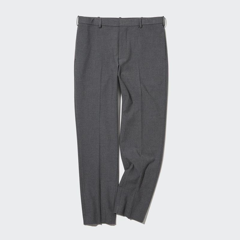 Uniqlo Smart Wool-Like Ankle Length (Long) Men Trousers Black  US |  BVDE-06154