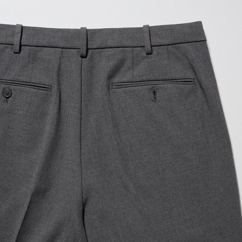 Uniqlo Smart Wool-Like Ankle Length (Long) Men Trousers Black  US |  BVDE-06154