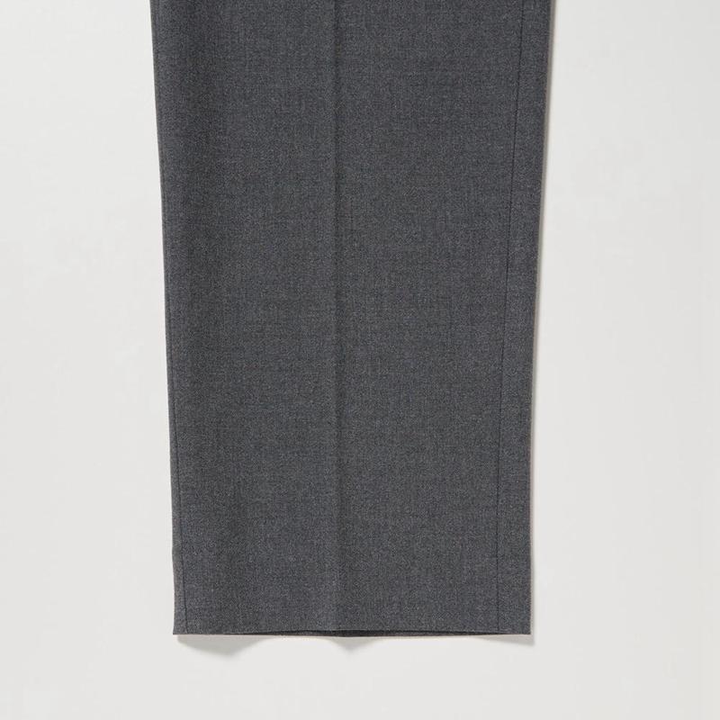 Uniqlo Smart Wool-Like Ankle Length (Long) Men Trousers Black  US |  LQRN-63294