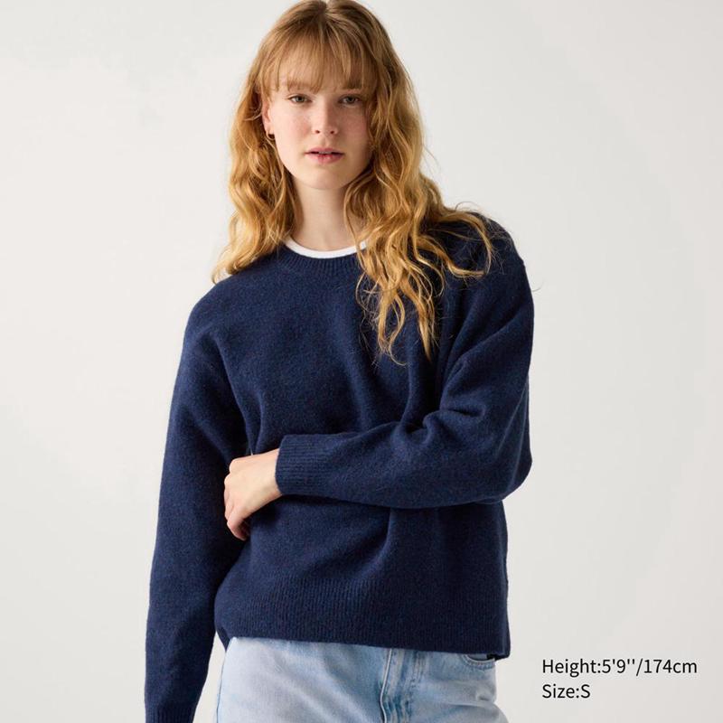 Uniqlo Soufflé Yarn Crew Neck Women Jumper Blue  US |  LUFY-21473