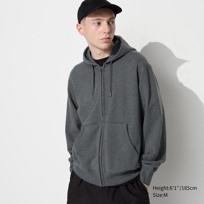 Uniqlo Sweat Full-Zip Men Hoodie Grey  US |  GBZU-65281