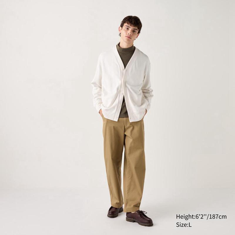 Uniqlo Sweat Men Cardigan Beige  US |  PNXY-37268