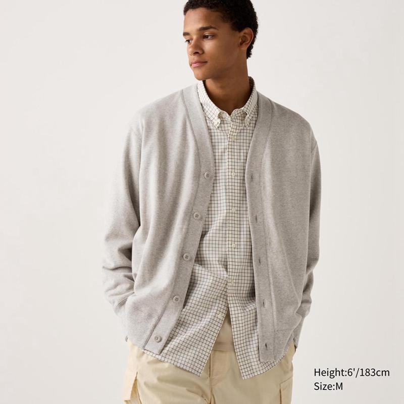 Uniqlo Sweat Men Cardigan Beige  US |  UNTF-58934