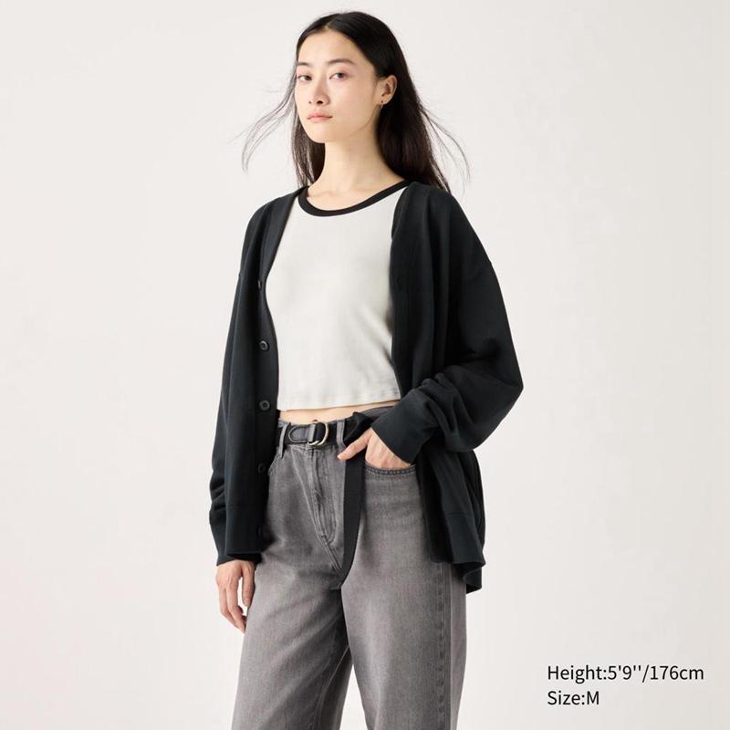 Uniqlo Sweat Men Cardigan Black  US |  TALG-59067