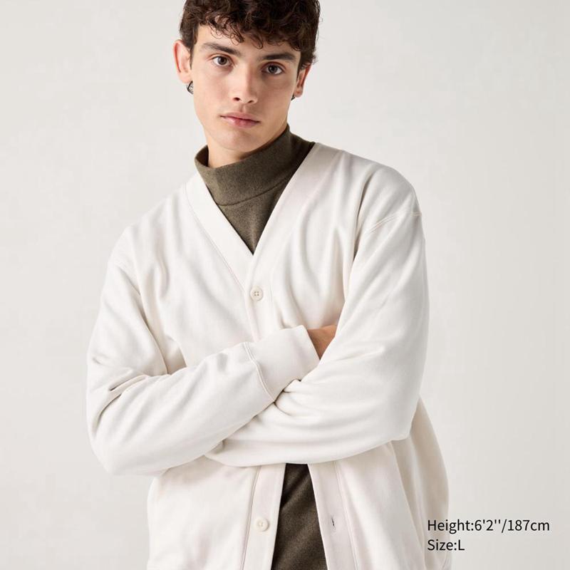 Uniqlo Sweat Men Cardigan Off White  US |  CBMH-58672