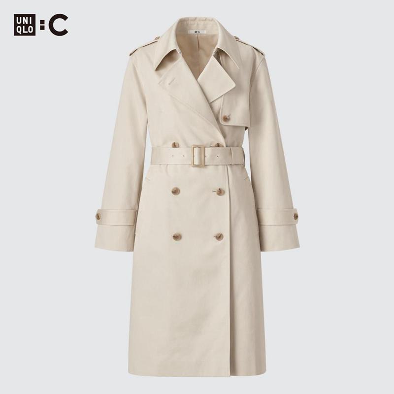 Uniqlo Trench Women Coats Black  US |  DLZI-63820