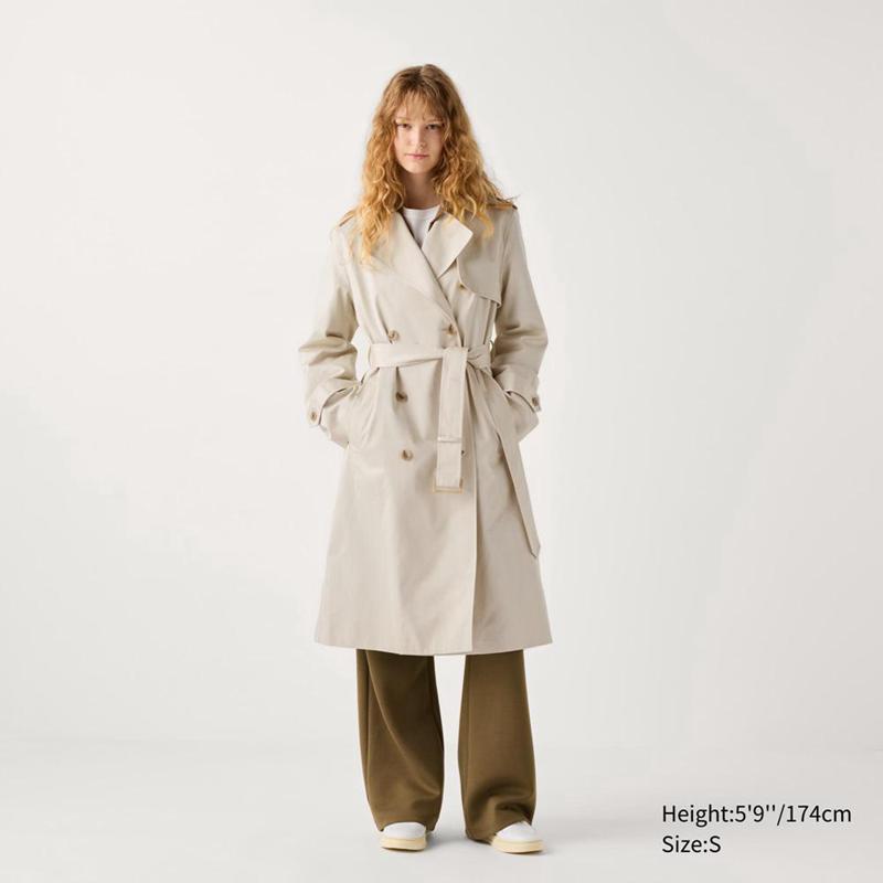 Uniqlo Trench Women Coats Natural  US |  LBWS-29810