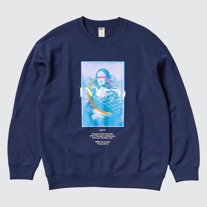 Uniqlo UT Archive Louvre Graphic Men Sweatshirt Navy  US |  ZDUE-34095