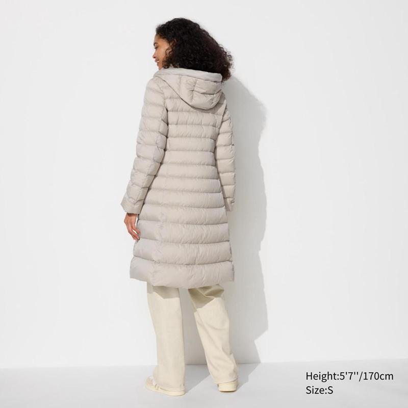 Uniqlo Ultra Light Down Long Women Coats Beige  US |  HWLJ-68297