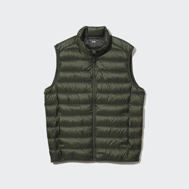 Uniqlo Ultra Light Down Quilted Men Down Vest Olive  US |  VCIT-80516