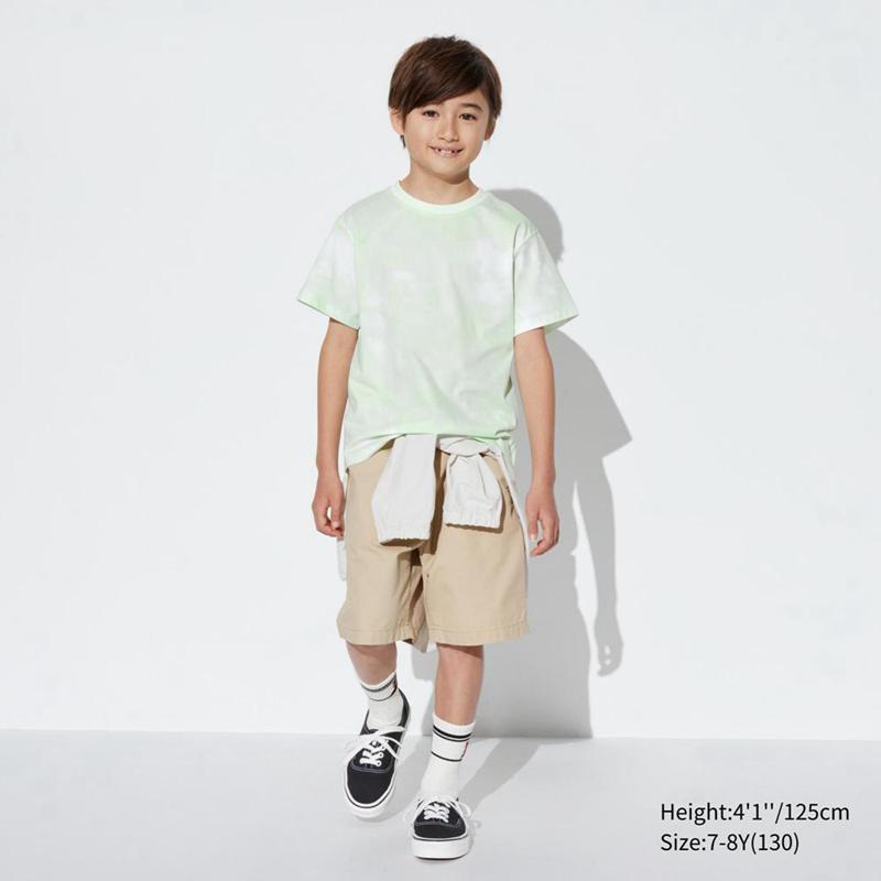 Uniqlo Ultra Stretch DRY-EX Crew Neck (Printed) Kids' T-Shirt Light Green  US |  OCWH-18250