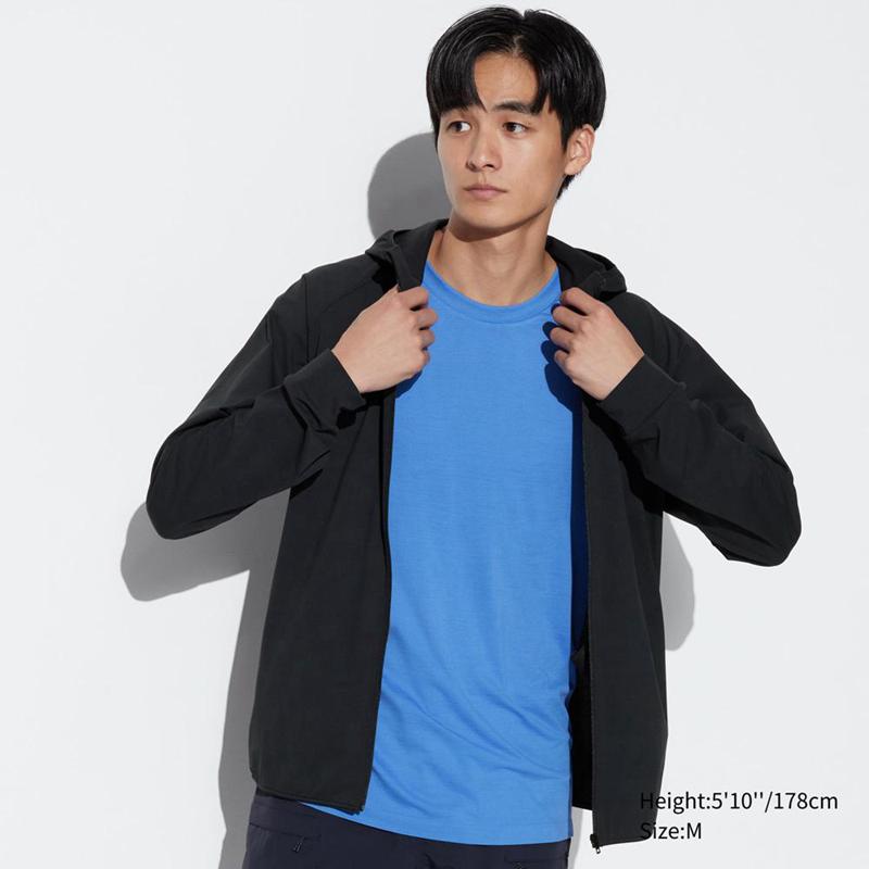 Uniqlo Ultra Stretch DRY-EX Zipped Men Hoodie Black  US |  NAPF-14305