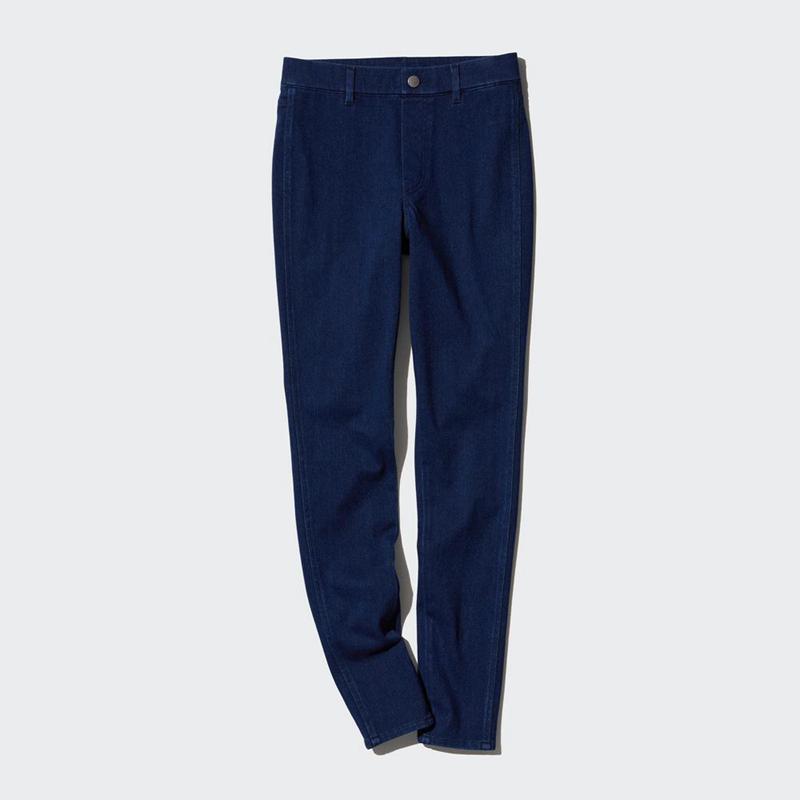 Uniqlo Ultra Stretch Denim (Long) Women Leggings Blue  US |  UKNQ-81402