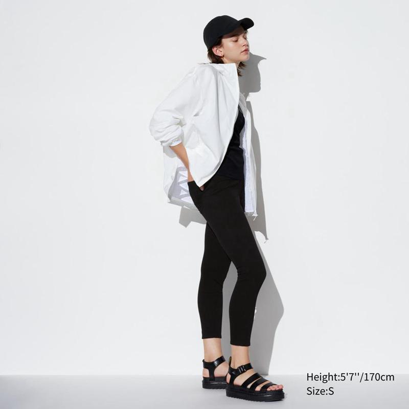 Uniqlo Ultra Stretch High Rise Cropped Fit Women Leggings Black  US |  TDMR-92631