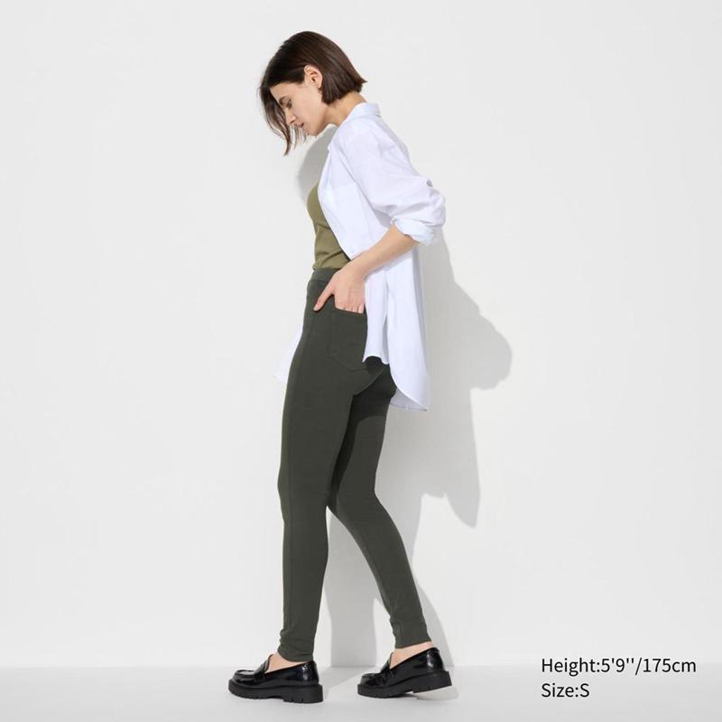 Uniqlo Ultra Stretch (Long) Women Leggings Off White  US |  XLUO-71523