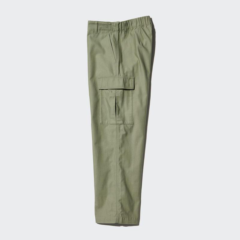 Uniqlo Wide Straight Cargo Women Trousers Natural  US |  GHRI-54916