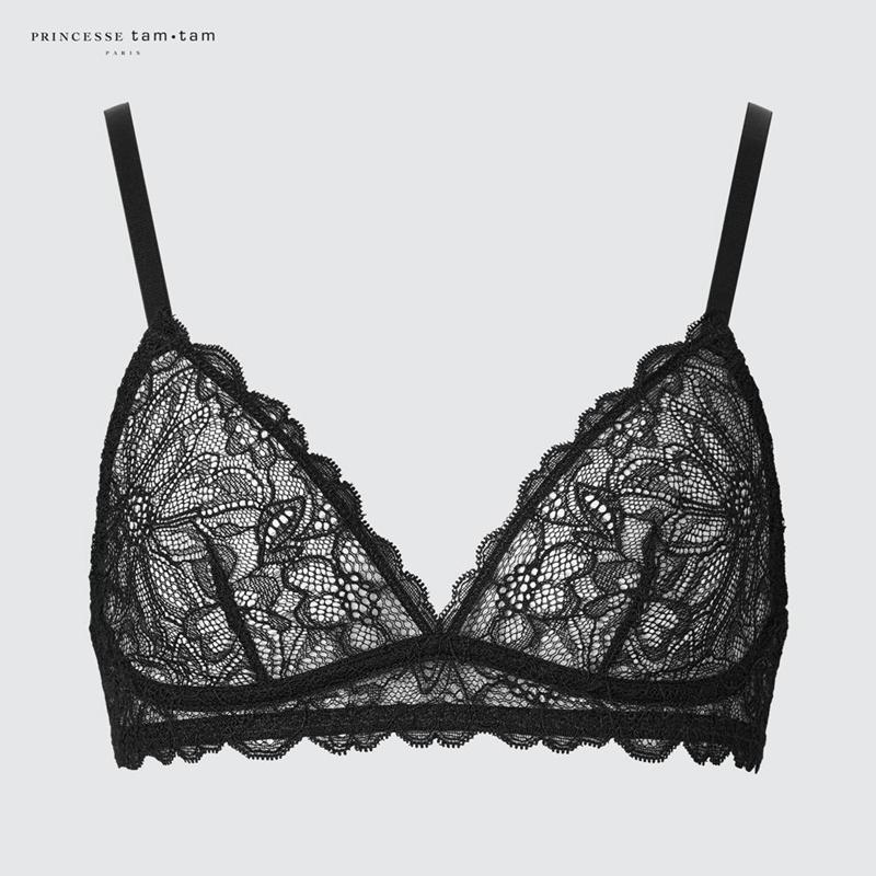 Uniqlo Wireless (Lace) Women Bras Black  US |  GBLV-72658