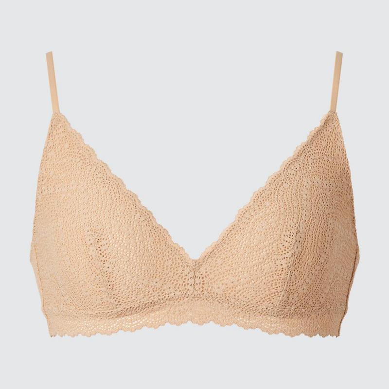 Uniqlo Wireless (No Cup, Stretch Lace) Women Bras Light Green  US |  RAPU-13427