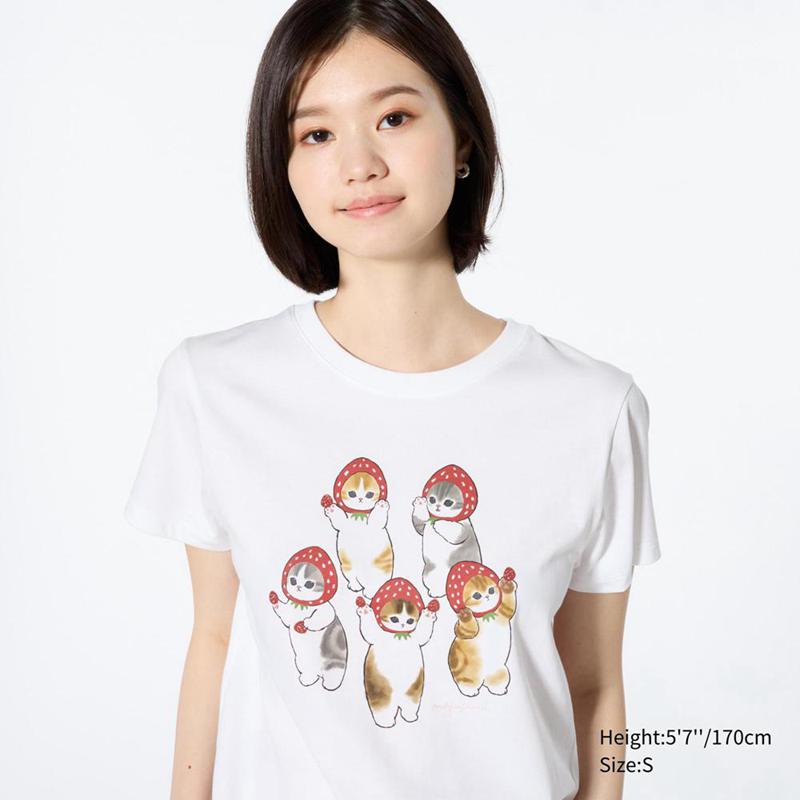 Uniqlo mofusand UT Graphic Women T-Shirts White  US |  VIXC-41753