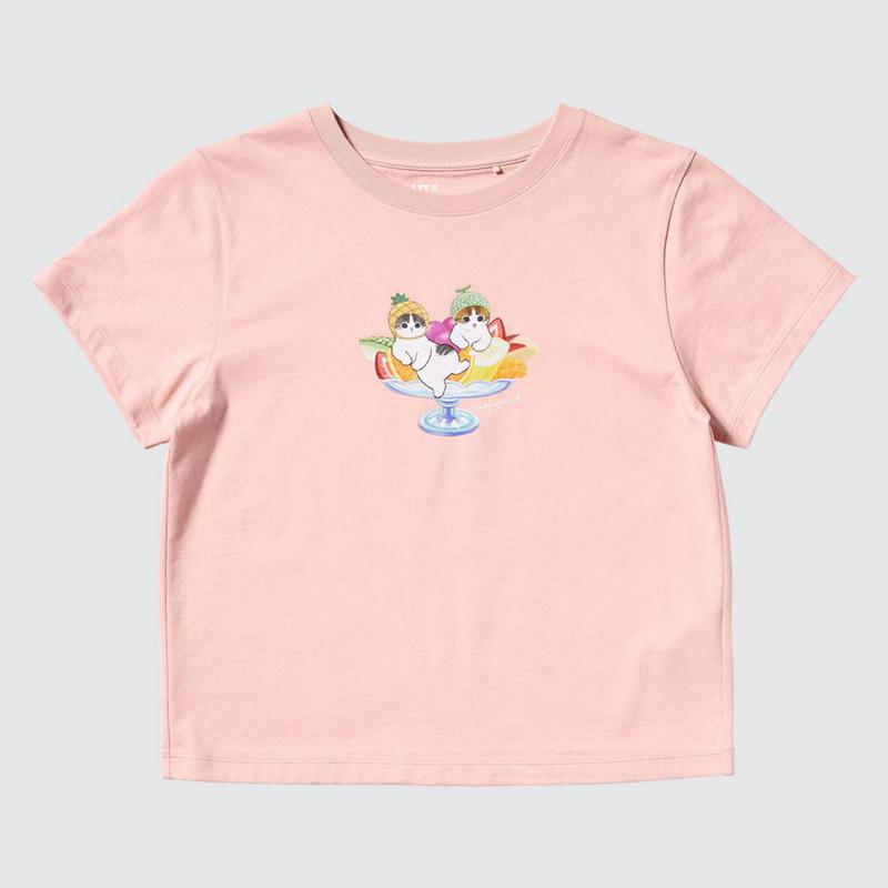 Uniqlo mofusand UT Graphic Women T-Shirts Pink  US |  FEMG-19724